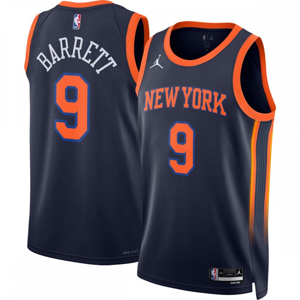 RJ Barrett New York Knicks Jordan Brand 2022/23 Swingman Jersey - Statement Edition - Navy-Pro Kit Vault | Brand New 26/27 Sports Jerseys